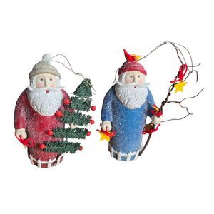 Vintage DEPARTMENT 56 Father Frost Santa Christmas Figures Set Decoration 5"